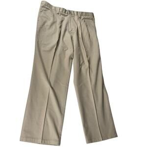 DOCKERS Men's Pleated Classic Fit 100% Cotton Size 38 X 30 Khaki Dress Pants